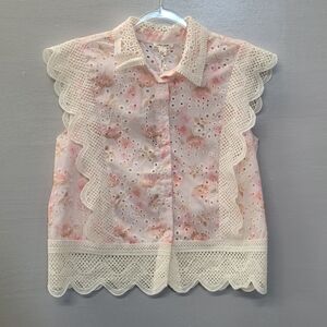 Ultra Pink - Floral Lace Blouse